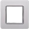 ETTROIT Placca compatibile Vimar Plana 2 moduli vetro colore bianco Ettroit EV84201
