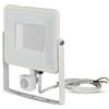 V-TAC PRO VT-50-S faro led 50W ultra slim bianco con sensore PIR bianco caldo 3000K IP65 - SKU 466