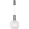 V-TAC Lampadario LED 5W pendente Sfera in Vetro Trasparente 200mm design moderno Colore Acciaio Finitura Elegante 3000K - 23409