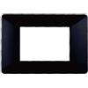 ETTROIT Placca compatibile Vimar Plana 3 moduli plastica colore nero Ettroit EV83302