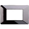 ETTROIT Placca compatibile Vimar Plana 3 moduli plastica colore cromato lucido Ettroit EV83313