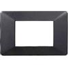 ETTROIT Placca compatibile Vimar Plana 3 moduli plastica colore acciaio scuro Ettroit EV83307