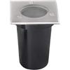 V-TAC VT-1127 Lampada segnapasso quadrata ad incasso portalampada interrata segnapassi calpestabile colore nero e acciaio GU10 IP67 - SKU 10375