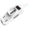 V-TAC Multipresa ciabatta 3 posti bipasso/schuko presa tedesca e prese/bipasso standard italiano + 2 prese USB con protezione - sku 8745