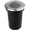 V-TAC VT-1127 Lampada segnapasso a cilindro ad incasso portalampada interrata segnapassi calpestabile rotondo colore nero e acciaio GU10 IP67 - SKU 10374