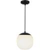 V-TAC VT-1226 Portalampada led da soffitto E27 sfera Opale lampada a sospensione colore Nero 200mm IP44 - 11825