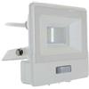 V-TAC VT-118S-1 faro led 10W chip samsung con sensore di movimento PIR e crepuscolare bianco naturale 4000K slim alluminio bianco IP65 - SKU 20293