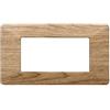 ETTROIT Placca compatibile Vimar Plana 4 moduli plastica colore legno scuro Ettroit EV83405