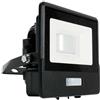 V-TAC VT-118S faro led 10W chip samsung con sensore di movimento PIR e crepuscolare bianco caldo 3000K slim alluminio nero box derivazione IP65 - SKU 20256