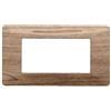 ETTROIT Placca compatibile Vimar Plana 4 moduli plastica colore legno chiaro Ettroit EV83404