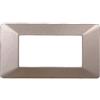 ETTROIT Placca compatibile Vimar Plana 4 moduli plastica colore bronzo Ettroit EV83410