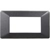ETTROIT Placca compatibile Vimar Plana 4 moduli plastica colore acciaio scuro Ettroit EV83407