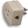 FANTON 22170 Spina tripolare telefonica + presa tripolare + presa per connessione plug 6/4 c.