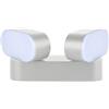 V-TAC VT-814 Lampada LED 12W da parete 120lm/w ovale con doppia testa orientabile luce bianco caldo 3000K IP65 - SKU 218292