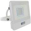 V-TAC VT-128S-1 faro led 20W chip samsung con sensore di movimento PIR e crepuscolare bianco caldo 3000K slim alluminio bianco IP65 - SKU 20295