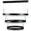 V-TAC VT-82-3-B lampadario led a sospensione ad anelli 86W in metallo con 3 cerchi colore nero luce 3000k dimmerabile - 213990