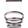 V-TAC VT-82-3-D lampadario led a sospensione ad anelli 86W in metallo con 3 cerchi colore caffè luce 3000k dimmerabile - 213991