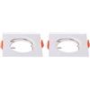 V-TAC VT-930 Portafaretto led da incasso quadrato policarbonato bianco box 2pcs per lampadine GU10-GU5.3 - sku 6642