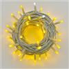 ETTROIT Catena Luminosa 100 LED, 10Mt, Luce Giallo, Cavo Bianco, IP65, Prolungabile, Effetto Flash Totale, ghirlanda nataliza, negozi, balcone