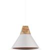 V-TAC VT-7425 Lampadario portalampada 1MT E27 moderno in legno e metallo bianco lucido Ф250mm - sku 3756
