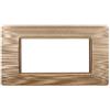 ETTROIT Placca compatibile Vimar Plana 4 moduli plastica colore oro satinato Ettroit EV85411