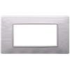ETTROIT Placca compatibile Vimar Plana 4 moduli plastica colore bianco satinato Ettroit EV85401