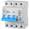 ETTROIT Interruttore magnetotermico Differenziale 3P+N 25A 4.5kA 30mA 380V 4 Moduli DIN Ettroit JXB1L-63-3P+N-25A