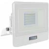 V-TAC VT-128S faro led 20W chip samsung con sensore di movimento PIR e crepuscolare bianco freddo 6500K slim alluminio bianco box derivazione IP65 - SKU 20273