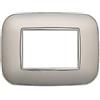 ETTROIT Placca compatibile Bticino Axolute 3 moduli plastica colore argento Orbis serie Moon Ettroit AN91306