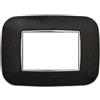 ETTROIT Placca compatibile Bticino Axolute 3 moduli plastica colore nero brillante Orbis serie Moon Ettroit AN91324