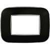 ETTROIT Placca compatibile Bticino Axolute 3 moduli plastica colore nero Orbis serie Moon Ettroit AN91302