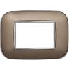 ETTROIT Placca compatibile Bticino Axolute 3 moduli plastica colore bronzo Orbis serie Moon Ettroit AN91310
