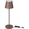 V-TAC Lampada LED da Tavolo 1.5W ricaricabile in Alluminio con caricatore Wireless e Touch Dimmerabile Colore Corten 3000K IP54- 23446
