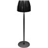 V-TAC Lampada LED da Tavolo 2.7W ricaricabile colore nero a batteria con USB C Touch Dimmerabile 3in1 - 23356