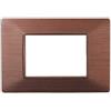 ETTROIT Placca compatibile Vimar Plana 3 moduli plastica colore bronzo satinato Ettroit EV85310