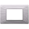 ETTROIT Placca compatibile Vimar Plana 3 moduli plastica colore bianco satinato Ettroit EV85301