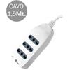 V-TAC Multipresa ciabatta 3 posti prese/bipasso 10/16A standard italiano con attacco a parete - sku 8706