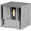 V-TAC VT-759 Lampada da parete LED 5W Lampada da parete quadrata a doppio fascio orientabile 4000k colore grigio satinato IP65 sku 217089