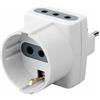 V-TAC Adattatore multiplo triplo presa schuko tedesca 10A e prese 2P+T 10A standard italiano - sku 8723
