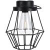V-TAC Lampada LED alimentazione solare Design Vintage, Batteria Ricaricabile e Maniglia per Trasporto Colore Nero 3000K IP44 - 23386