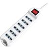 V-TAC Multipresa ciabatta 6 posti prese/bipasso 10/16A standard italiano interruttore luminoso - sku 8742