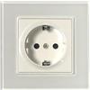 V-TAC VT-5711 presa incasso singola schuko standard tedesco 16A plastica bianco rivestito in vetro IP20 - sku 8379