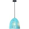 V-TAC VT-7255-B Lampadario a campana Prismatica LED in Metallo Portalampada E27 (Max 60W) BLU