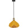 V-TAC VT-7323 Lampadario a sospensione 1MT E27 in metallo e legno forma prisma colore giallo IP20 - SKU 3950