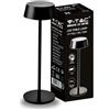 V-TAC VT-7562 Lampada LED da Tavolo colore nero 2W in Alluminio ricaricabile USB con Touch Dimmerabile IP54 3000K sku 7690