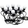 V-TAC VT-70510 catenaria luminosa 5W miniglobo led 3000K lampadine 10pcs 5Mt raccordabile IP44 - sku 217436