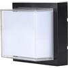 V-TAC VT-828 Lampada LED da parete quadrata 12W applique da muro luce bianco CALDO 3000K nero IP65 - sku 218543