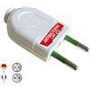 FANTON Spina smontabile francese/tedesca std. 2P 10A corpo bianco Antibatterica by Biocote contro il 99% dei virus Easy Fanton 80005AB