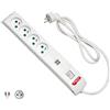 FANTON Multipresa FIDO 4 prese francesi std. 2P+E 16A + 2 prese USB 2,1A con interruttore luminoso antibatterica by Biocote contro il 99% dei virus Fanton 4201502FRAB