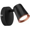 V-TAC VT-806 faretto lampada led 5W da parete nero orientabile luce da muro bianco naturale 4000K - SKU 218253